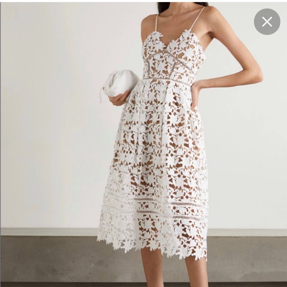 NEW Self Portrait White Azaelea Dress - Size 4 - worn once!